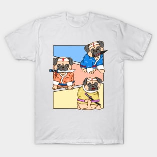 Three Pug Samurai T-Shirt